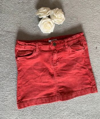 Jupe Okaidi velours rouge brique