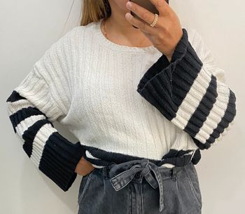 Superbe Pull Ample Bicolore Taille M Et Plus