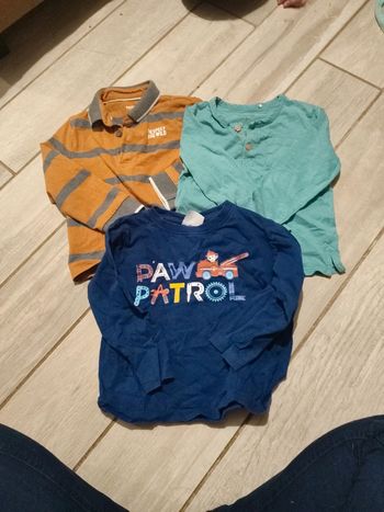 Trois tee shirts a manches longues