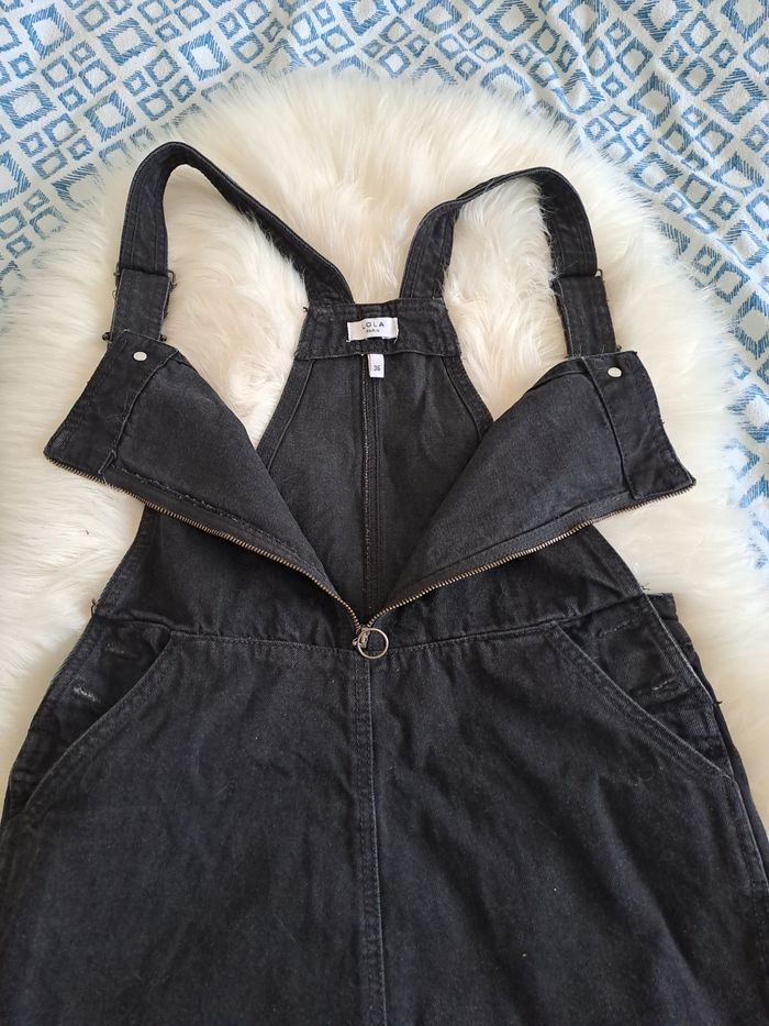 Salopette short en jean noir 36 - photo numéro 2