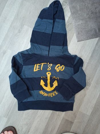 Polo sweat à capuche 2 ans