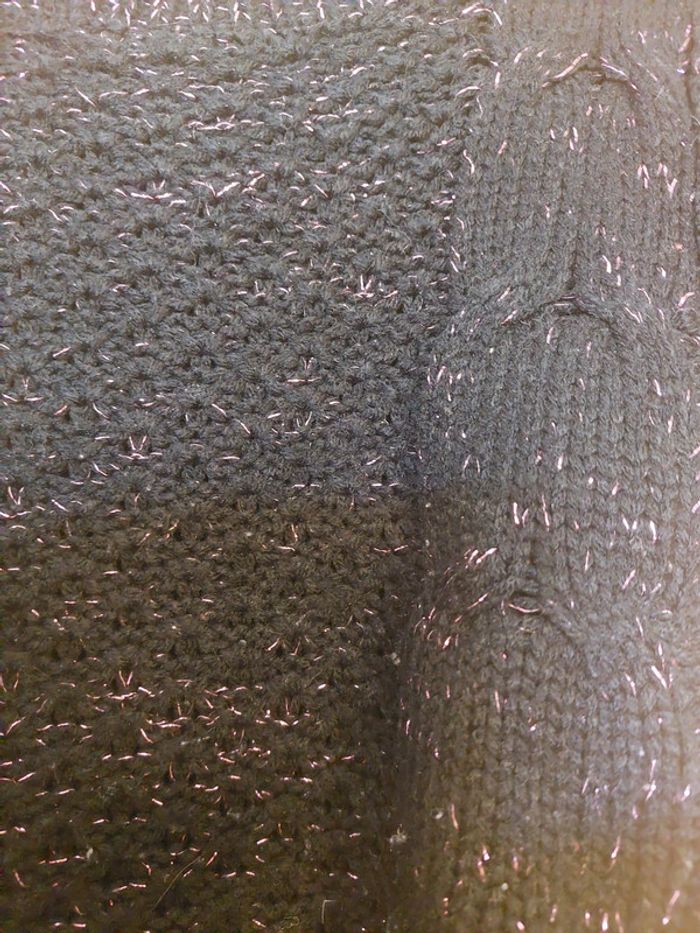 Robe pull pailletée noire avec ceinture - photo numéro 3