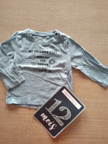 Haut manches longues 12 mois / 74 cm