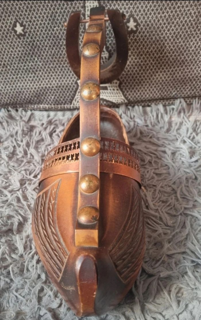 Porte bouteille en bois forme de sabot vintage - photo numéro 5