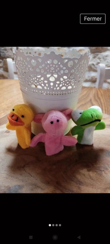 🌺lot de 3 marionnettes à doigt🌺