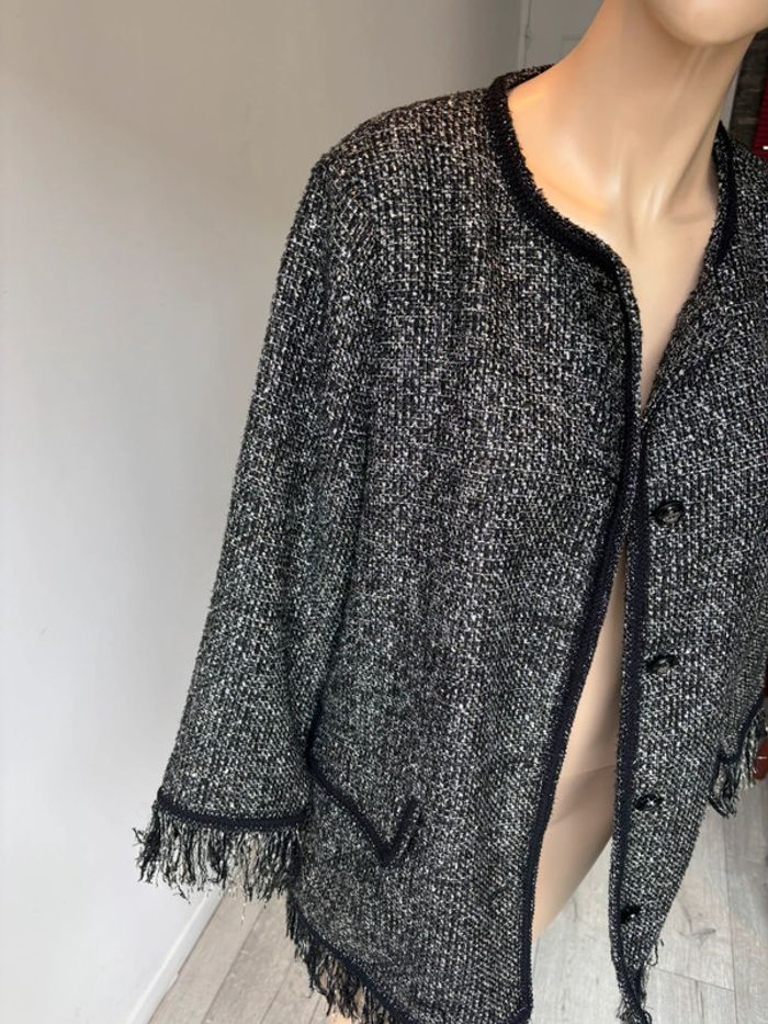 Veste mi longue à frange Zara xl - photo numéro 2