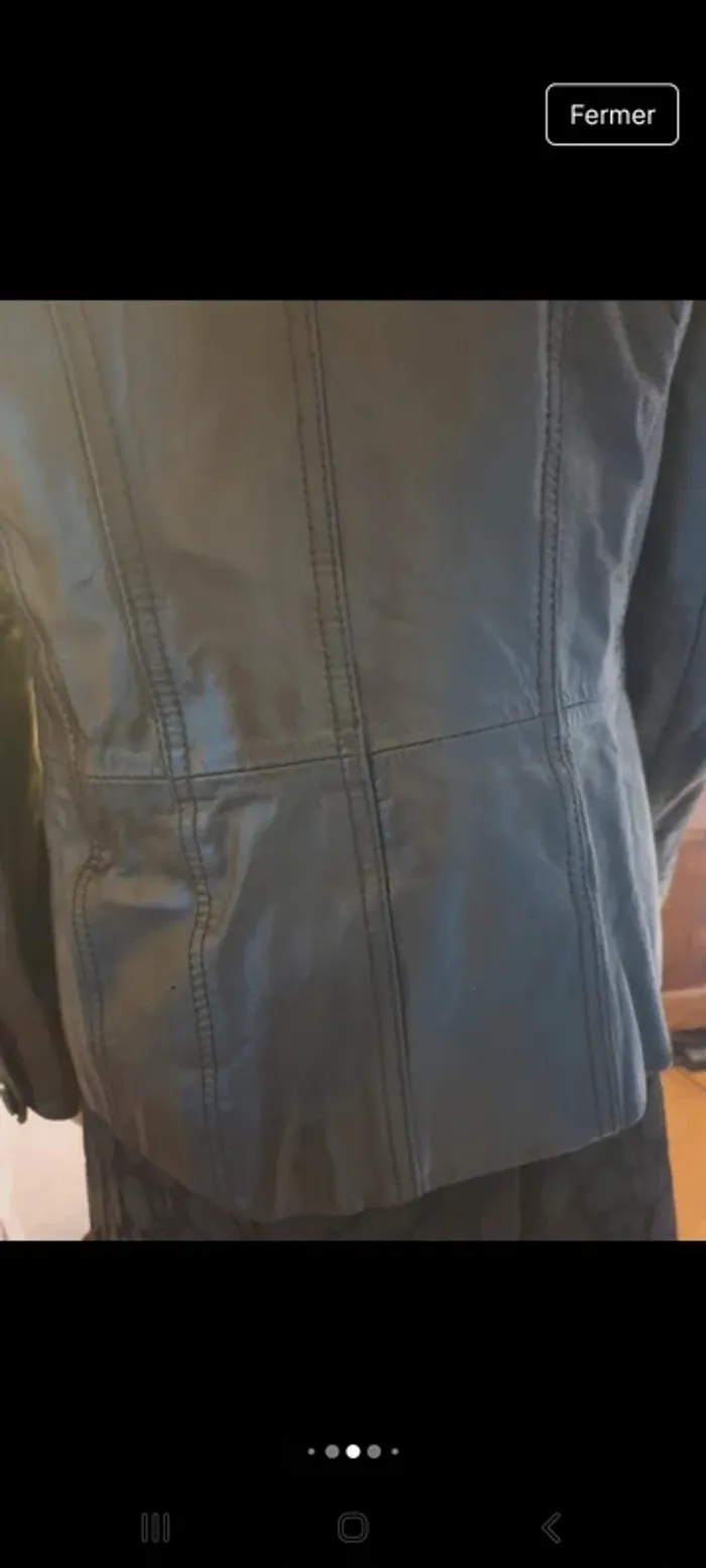 Blazer noir en cuir vintage Splendido taille 40 - photo numéro 10