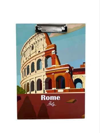 Planche à pince clipboard rigide – Rome Italie – 32,5 x 22 cm Neuf