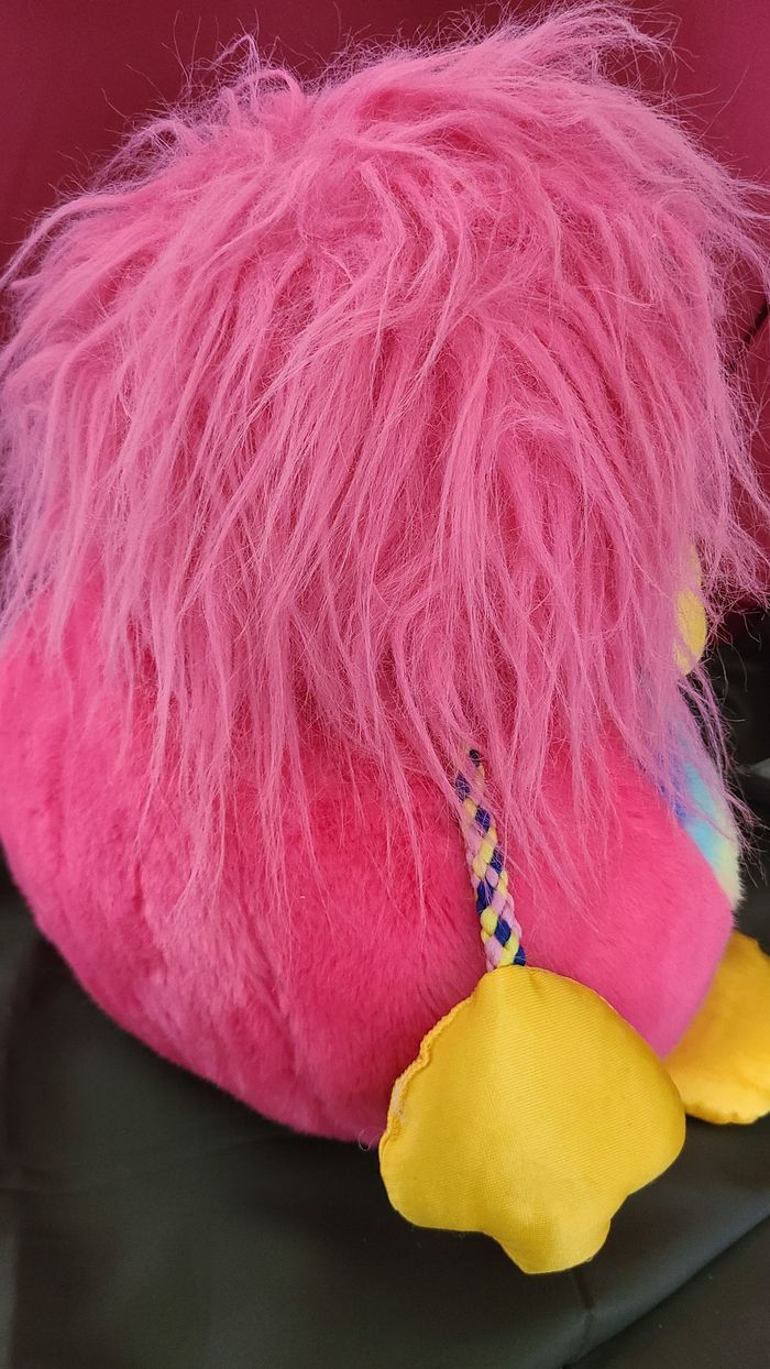 Peluche vintage perroquet AJENA arc-en-ciel oiseau rose - photo numéro 3