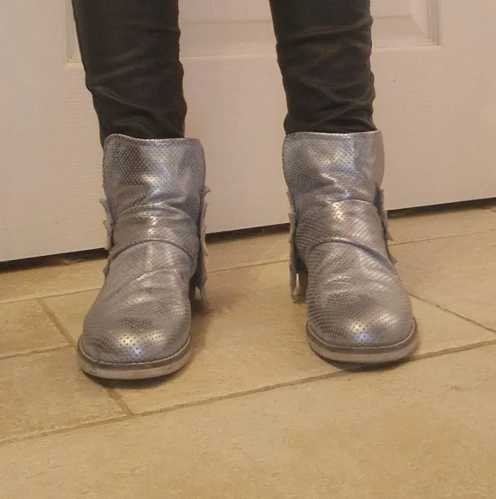 Bottines Métisse en cuir argent/bleu - photo numéro 13