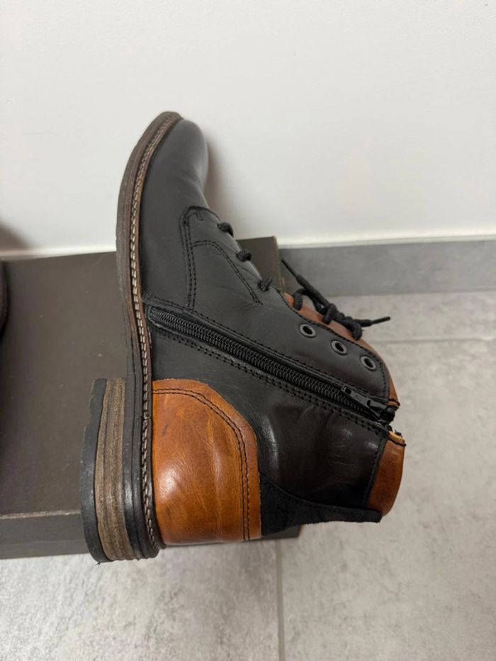 Bottines Bullboxer homme noires et cognac taille 40 super état - photo numéro 7