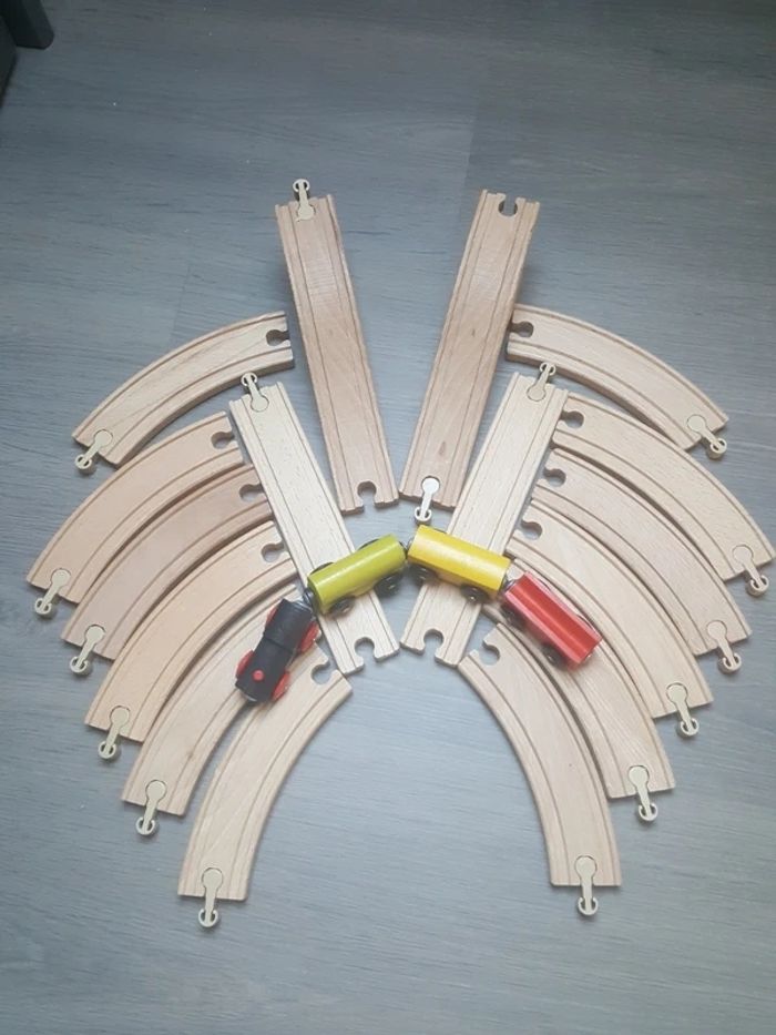 Circuit train en bois 20 pièces