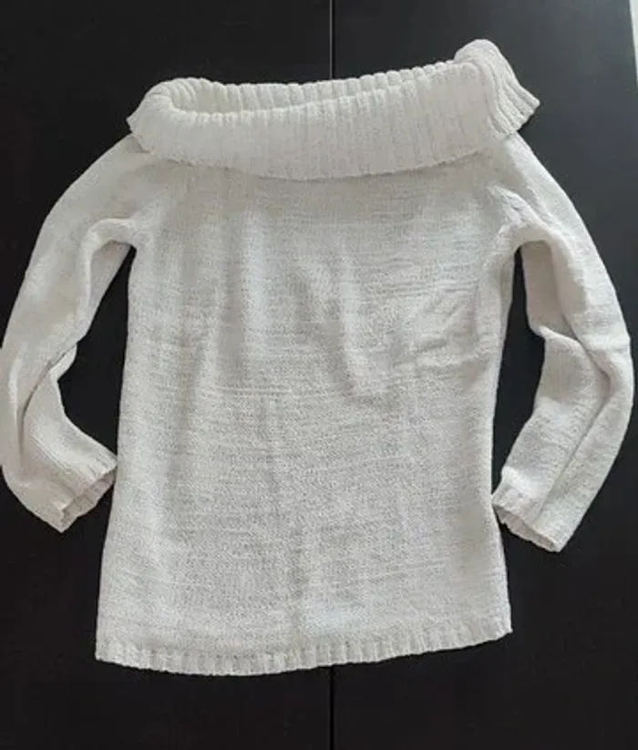 Pull été femme 38 – 62 % coton, blanc estival - photo numéro 2