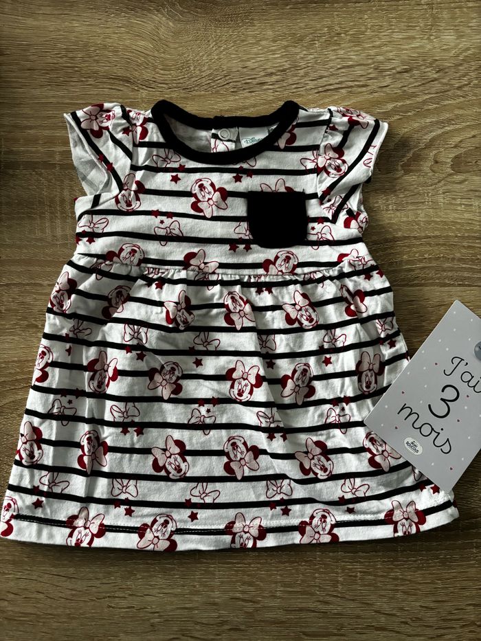 Robe rayures Minnie DISNEY t.3m