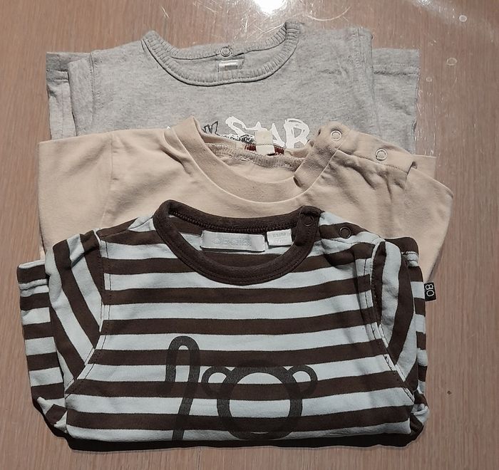 Lot de 3 t-shirts longues manches garçon 68