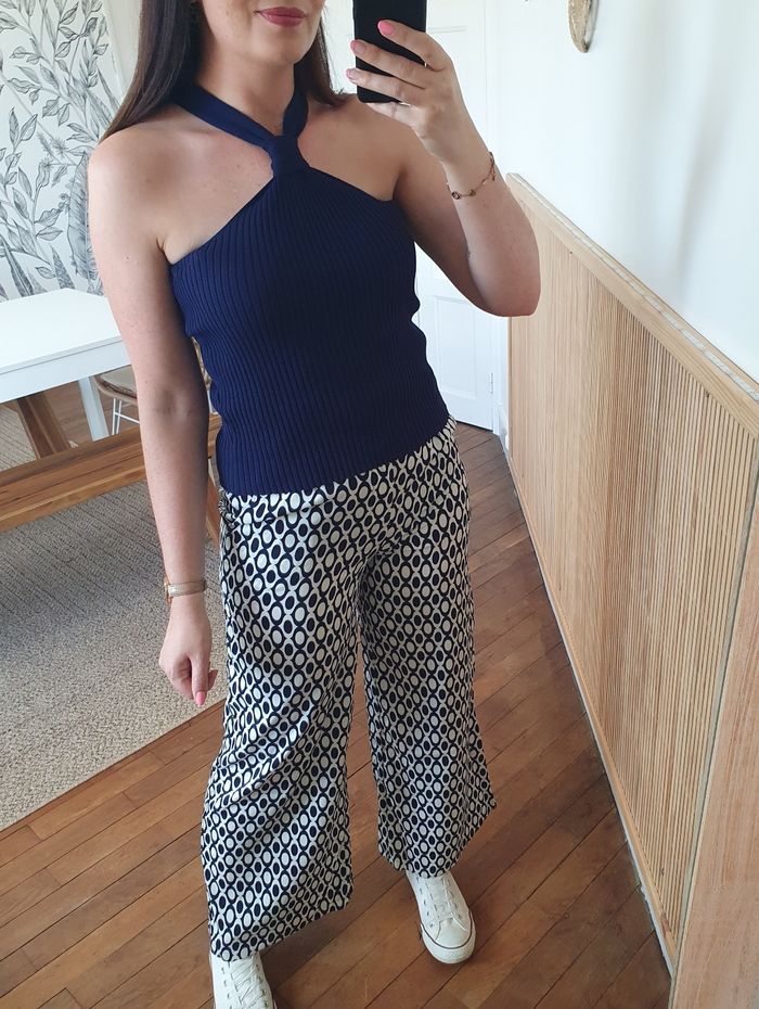 Pantalon fluide Lanzarote marine/blanc Taille L - photo numéro 3