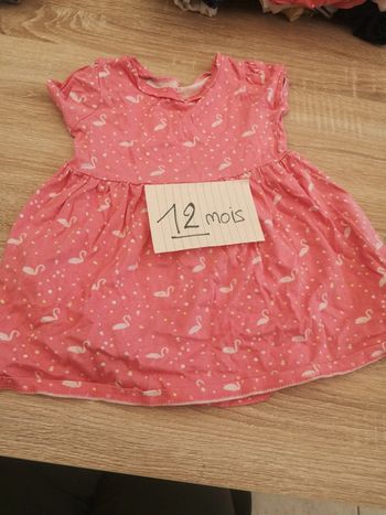 Robe rose bébé 12 mois flamant rose