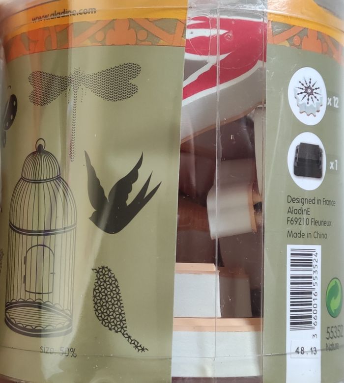 12 tampons hiboux, oiseaux, papillons,etc. aladine + 1 encre noire, boîte neuve - photo numéro 3