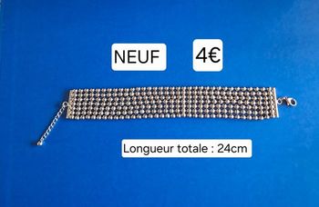 Bracelet NEUF pour femme couleur argentée