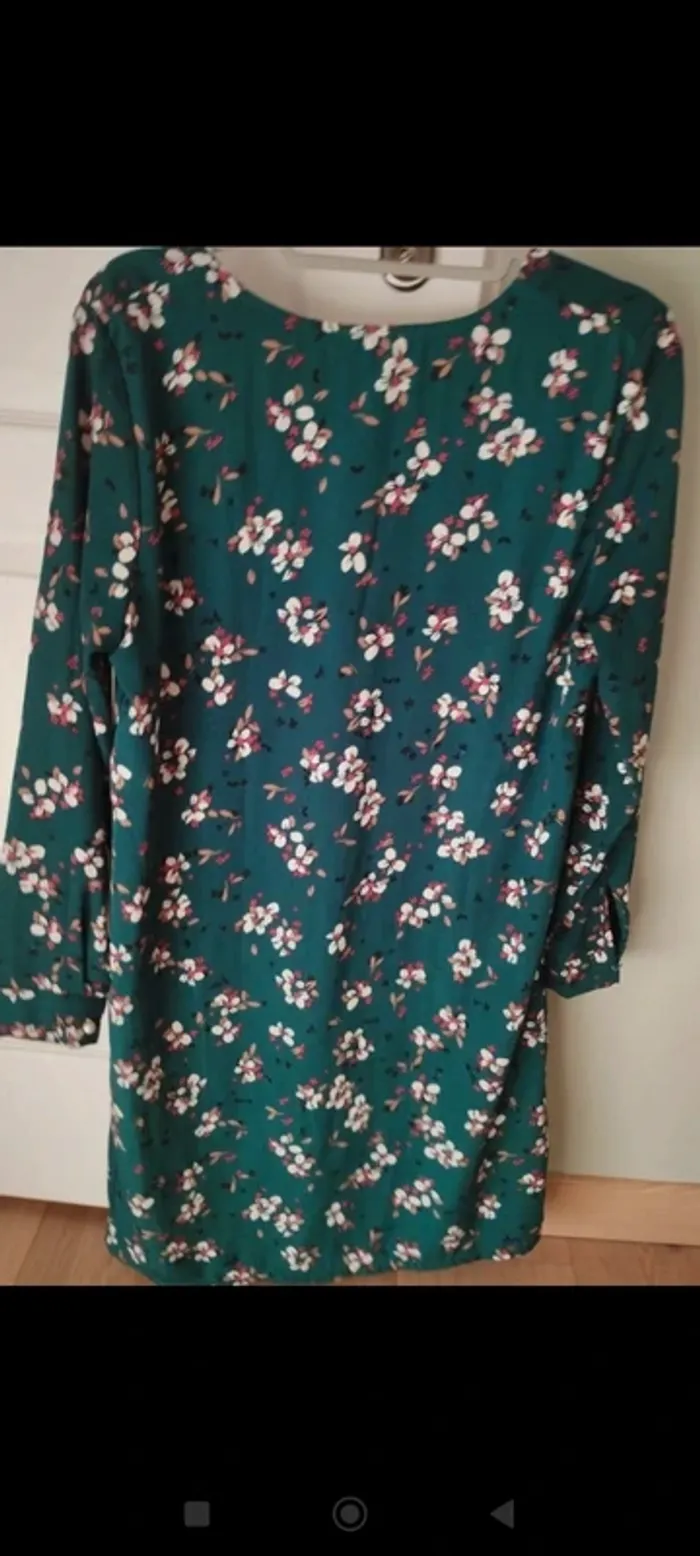 Robe verte à fleurs easy clothes S - photo numéro 2