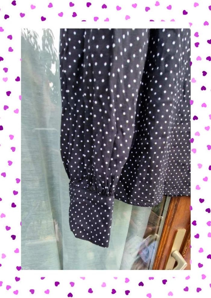 Haut H&M taille 46 noir pois blanc - photo numéro 7