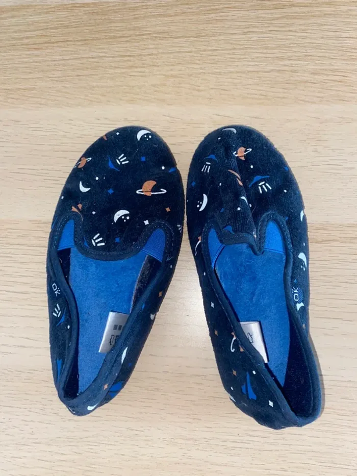 Chaussons pantoufles garçon bleu étoile planète galaxie système solaire okaidi pointure 30 - photo numéro 7