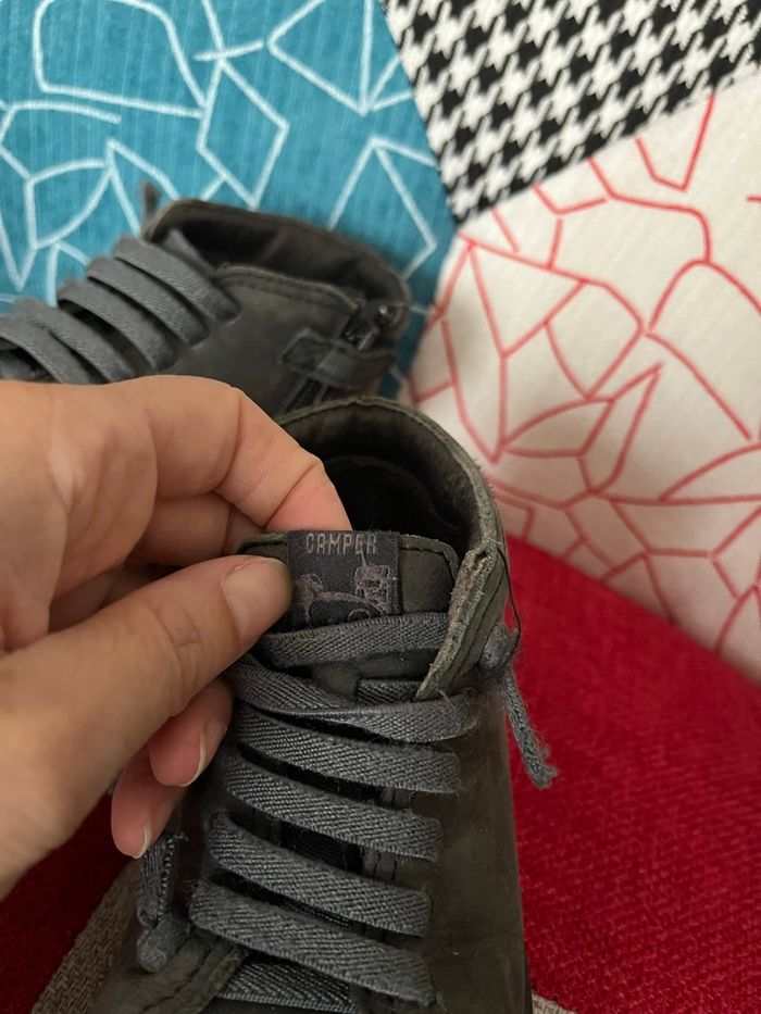 Camper peu enfant, cuir, taille 25, mixte noir/marine - photo numéro 2