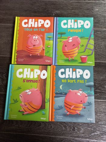 Lot 6 livres enfant chipo panique s ennuie ne dort pas tête en l air