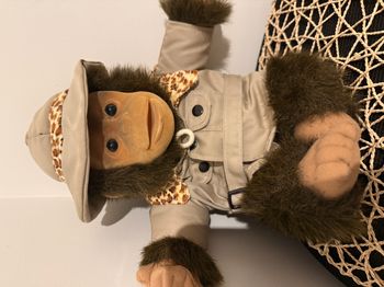 marionnette à main vintage Hosung Safari Chimp de 1992, singe en peluche corps entier