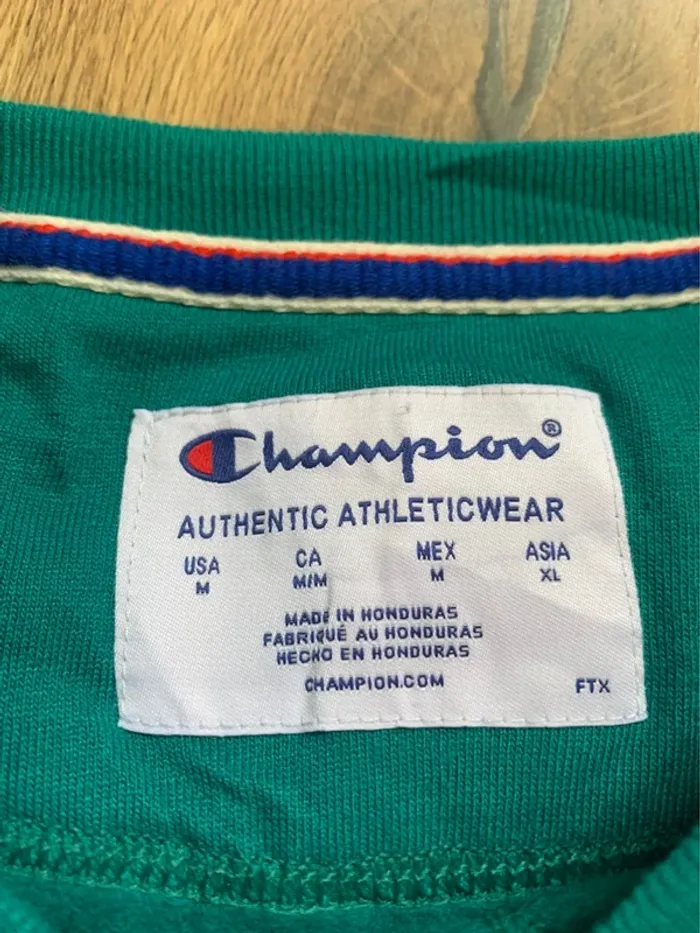 Sweat Champion vert émeraude - Col rond - Taille L - photo numéro 2