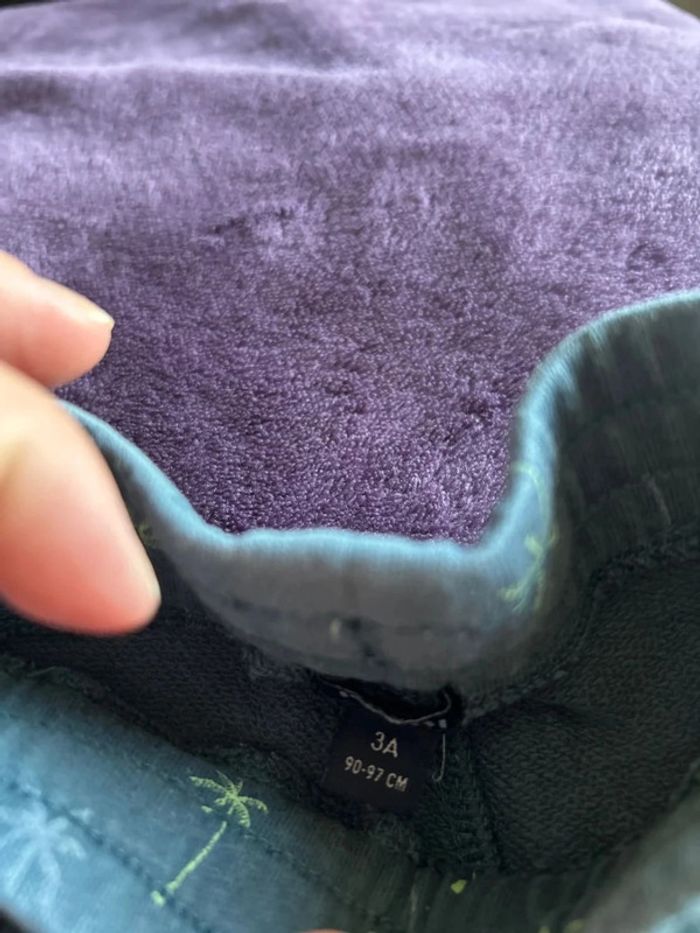 Bermuda short garcon en molleton bleu imprimé palmiers kiabi 3 ans - photo numéro 7