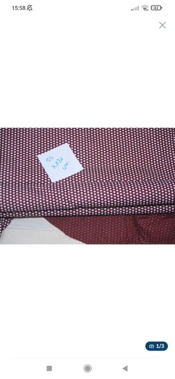 Coupon tissu bordeaux à pois