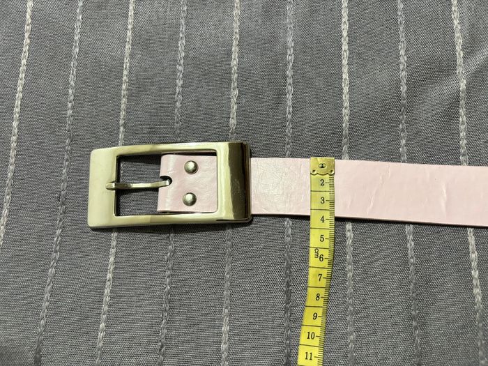 Ceinture rose pale avec boucle en métal rectangulaire neuve 80 cm - photo numéro 3
