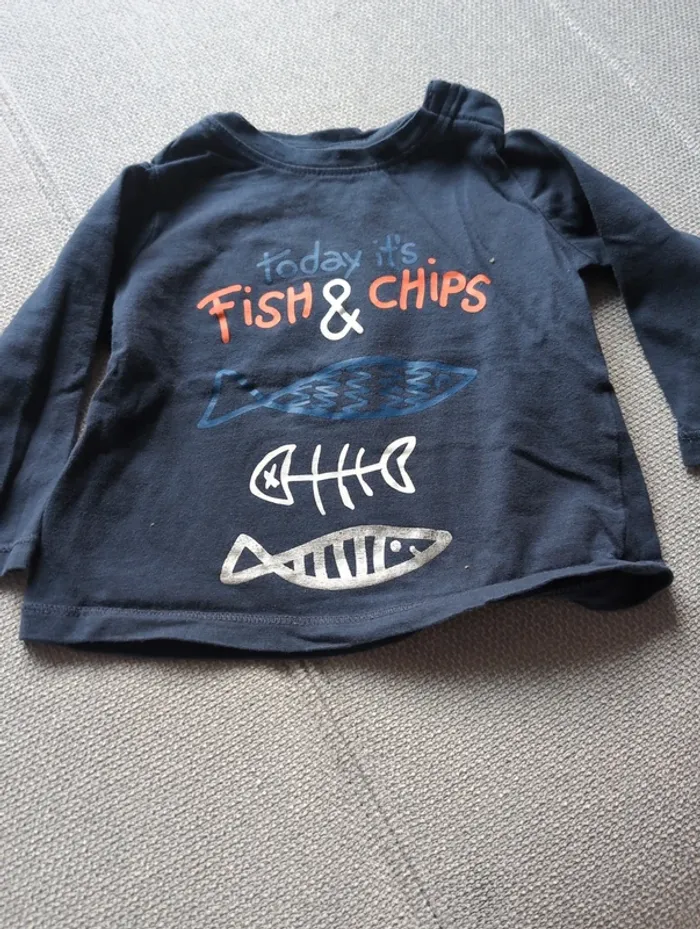 Lot 6 t-shirt manche longue 9 mois - photo numéro 14