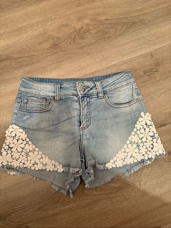Short jean dentelle