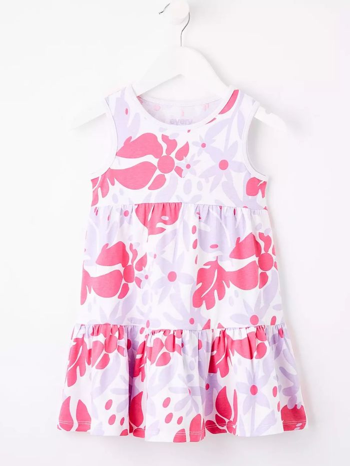 Robe sans manches à imprimé hibiscus pour fille 100% coton Everyday - taille 4 ans