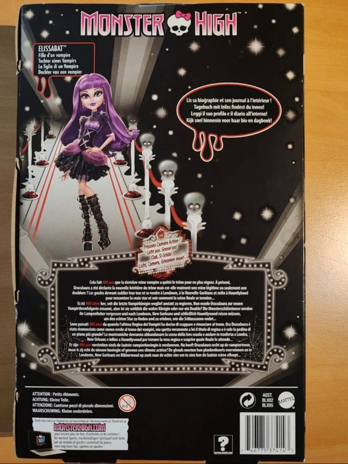 🦇🌟 Monster High Elissabat Hauntlywood – Rare Collector NIB (2014) - photo numéro 4