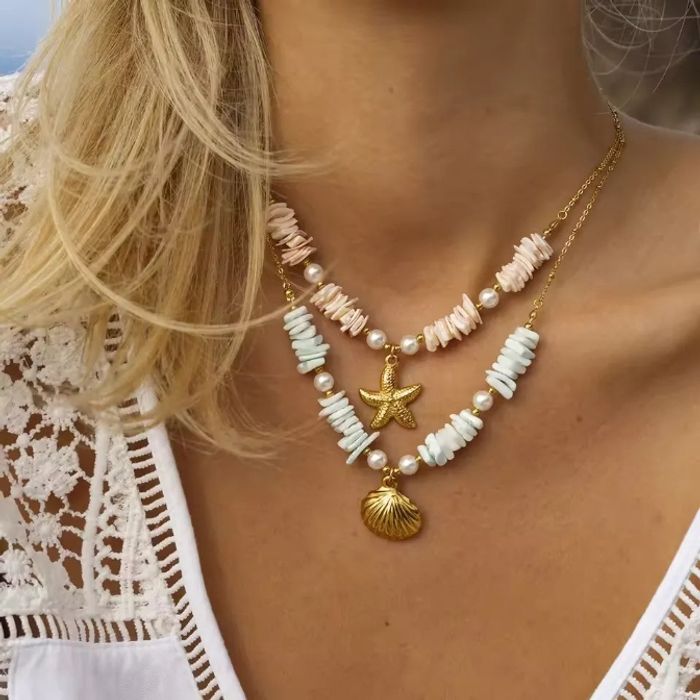 Collier coquillage turquoise ✅ - photo numéro 3