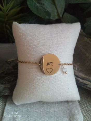 Bracelet je t'aime pierre de sélénite