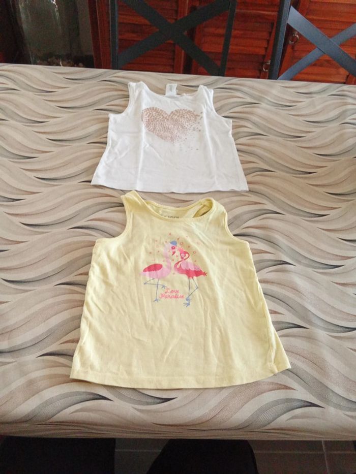 Débardeur jaune motif flamant rose bronzini 4 ans