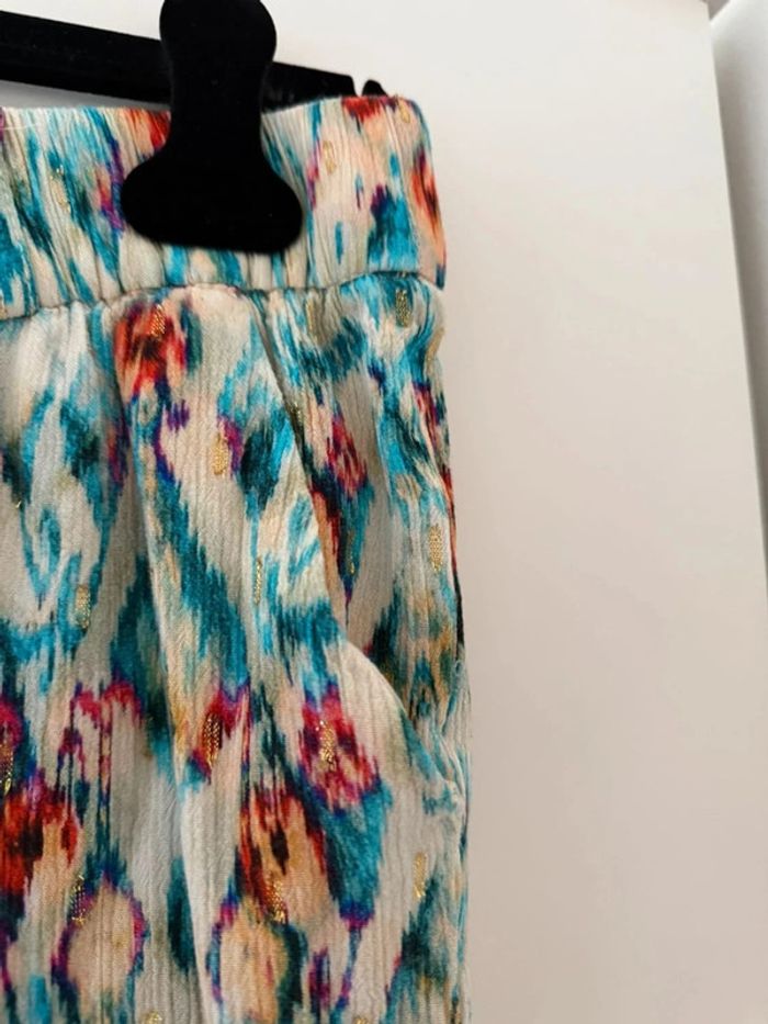 Superbe ensemble pantalon fluide et blouse assortie en viscose Zara 🌸 L XL 40 42 - photo numéro 4