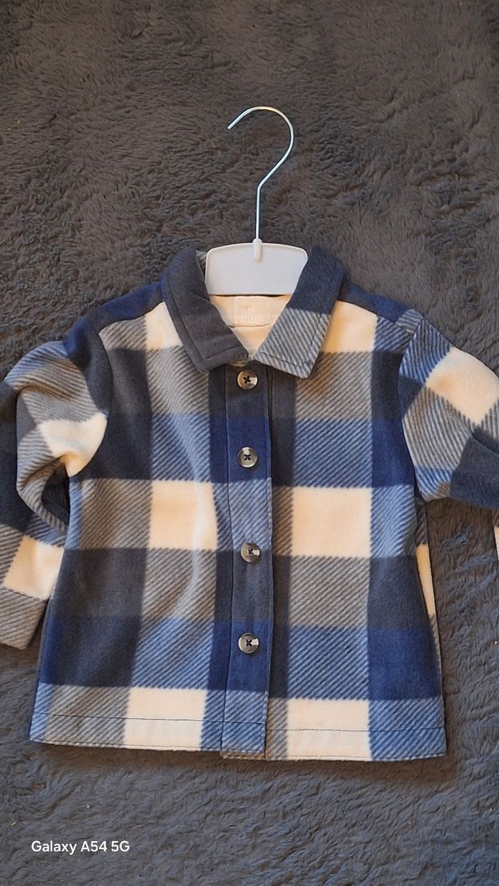 Ensemble 2 pièce chemise hiver plus pull manche longue