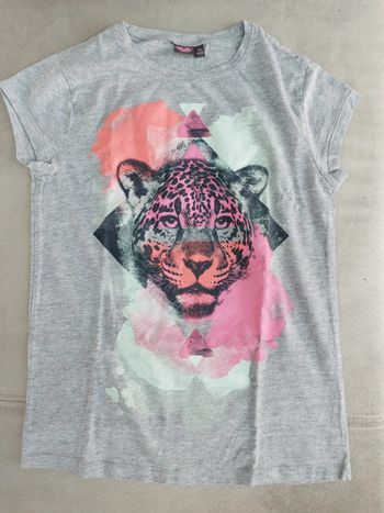 T-shirt Kiabi gris léopard