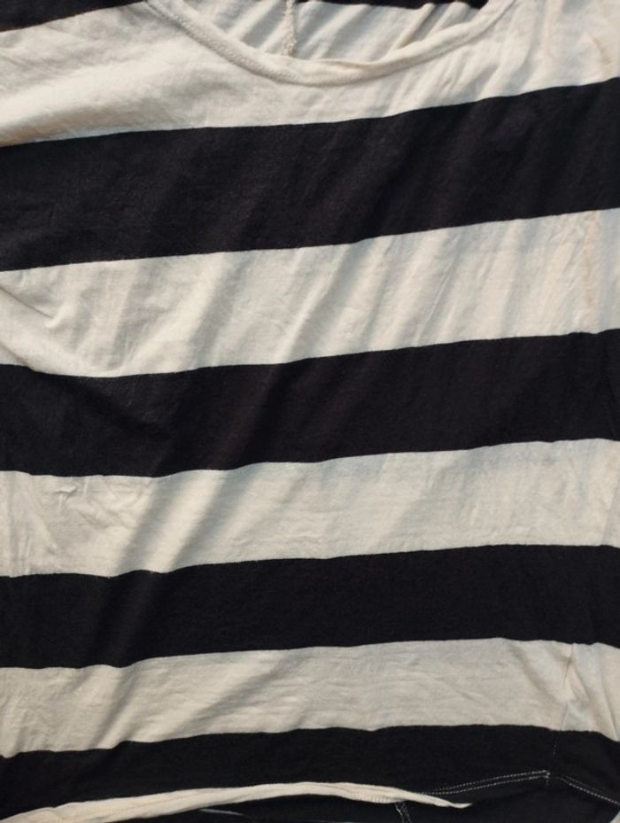 Tee shirt femme noir et beige Pimkie taille 38 - photo numéro 3