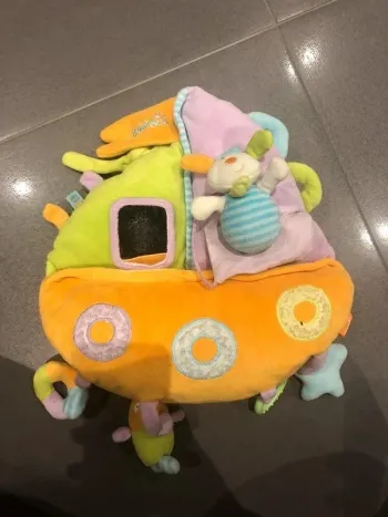 Peluche doudou bateau d'activités Babysun hochet musique dentition 14 cm