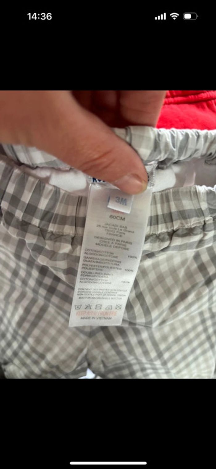 pantalon molletonné Jacadi taille 3 mois - photo numéro 3