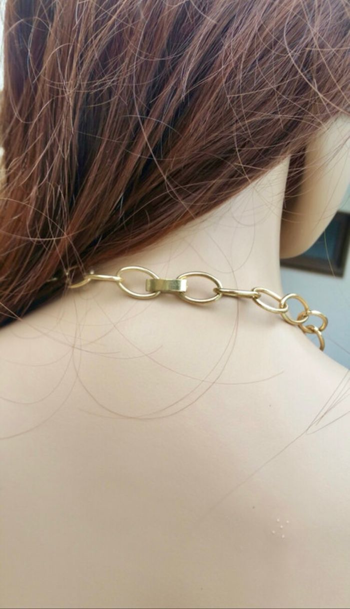 Collier sautoir chaîne grosses perles nacrées ivoire - photo numéro 4