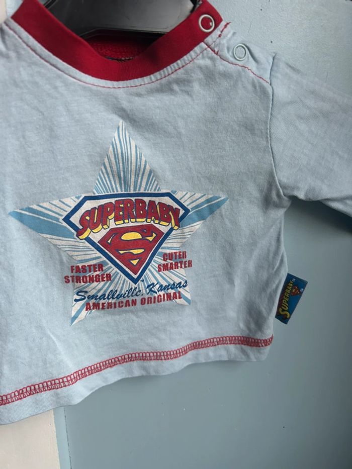Tee shirt manches longues super baby . 1 mois - photo numéro 2