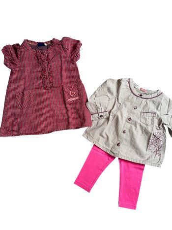 Lot robe tunique legging bébé fille 12 mois