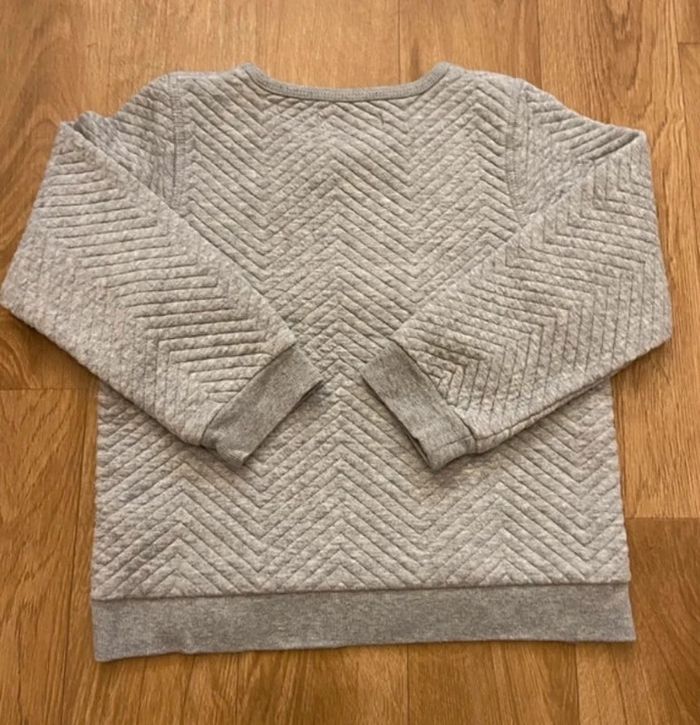 Sweat-shirt gris molletonné fille 3/4 ans - photo numéro 2